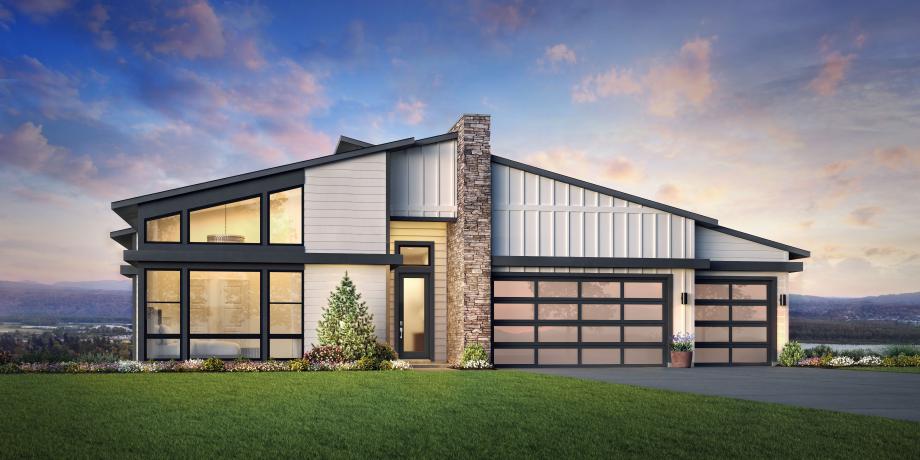 Nimbus plan — Contemporary elevation at Bluffs at Granite Highlands (artist rendering)
